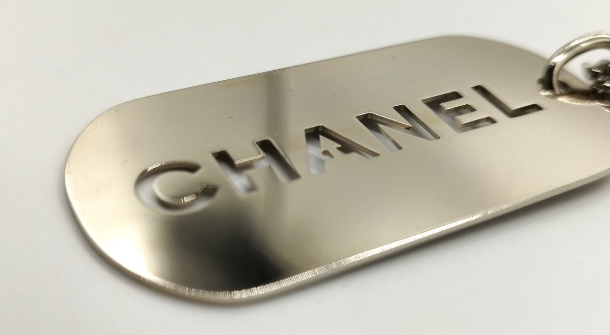 Chanel Logo Keychain Bag Charm Accessory Silver-Plated 2004