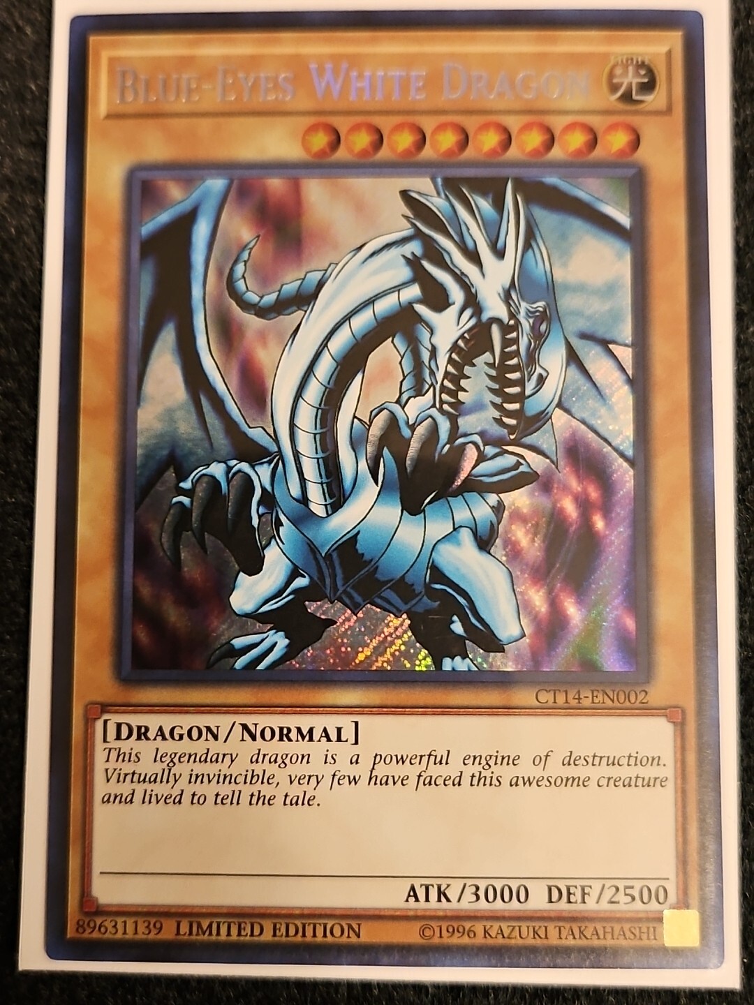 Yugioh BlueEyes White Dragon CT14EN002 Secret Rare Limited Edition