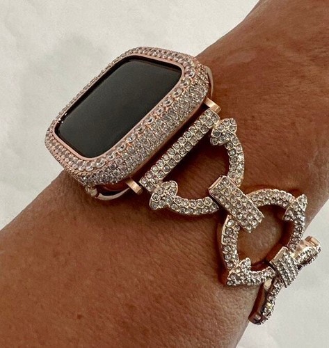 Apple Watch Armband 49mm Ultra Roségold Pave Crystal oder Apple Watch Cover Bling - Bild 3 von 7