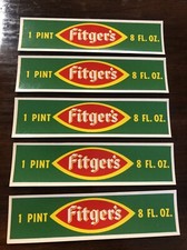 Lot of (5) Fitger's 1-pint Labels for Soda Drinks Fitger Brewing Co. Duluth, MN