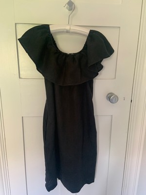 White company Black Linen dress XS | eBay