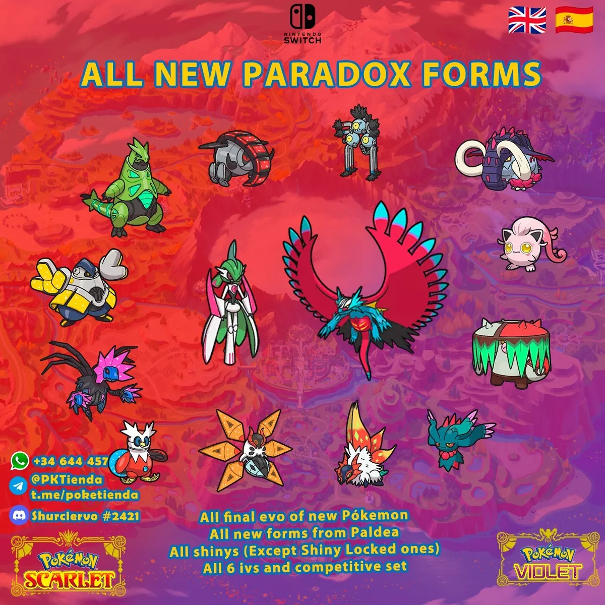 COMPLETE POKEDEX PALDEA ALL NEW SHINY Pokemon Scarlet Scarlet Scarlet