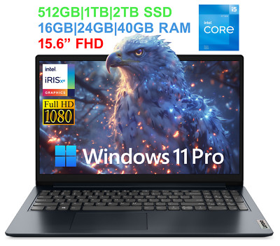 2024 Lenovo IdeaPad Laptop 15.6'' FHD 10-Core Intel i5-1235U To 40GB RAM 2TB SSD