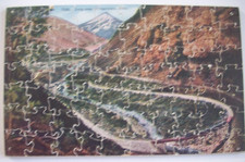 Loop Near Georgetown Colorado vintage wood puzzle made from postcard