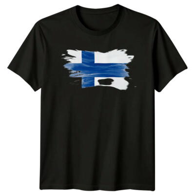 Finnland Flagge Aquarell Grafik Tee Herren T-Shirt Damen Oberteil Unisex