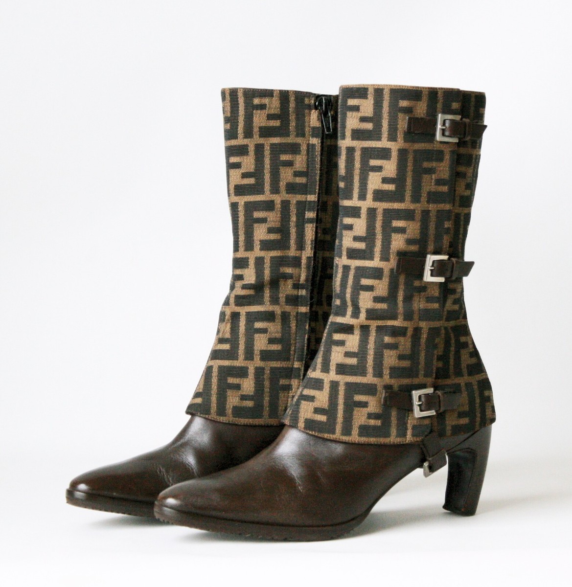 FENDI Zucca FF Pattern Buckle Ankle Boots,Shoes | eBay