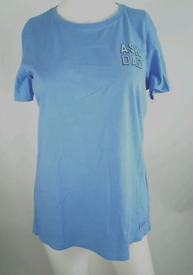 Life is Good Women Short Sleeve Crusherlite Tee Ask Dad Blue X-Large 143860-E
