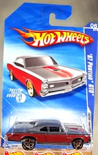 2010 Hot Wheels #134 Faster Than Ever 6/10 '67 PONTIAC GTO Gray-Maroon w/FTE Sp