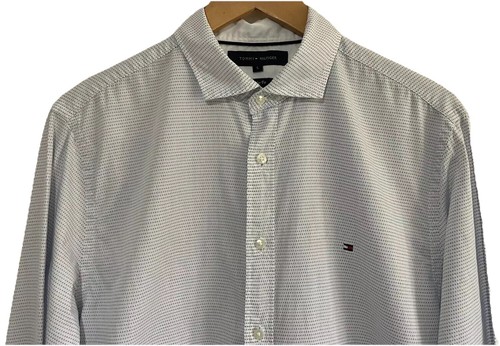 Tommy Hilfiger Mens Smart Casual Button Up Geometric Pattern Shirt Size Large - Picture 3 of 17