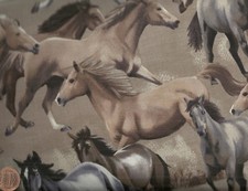 Wild Wild West running horses Benartex western fabric