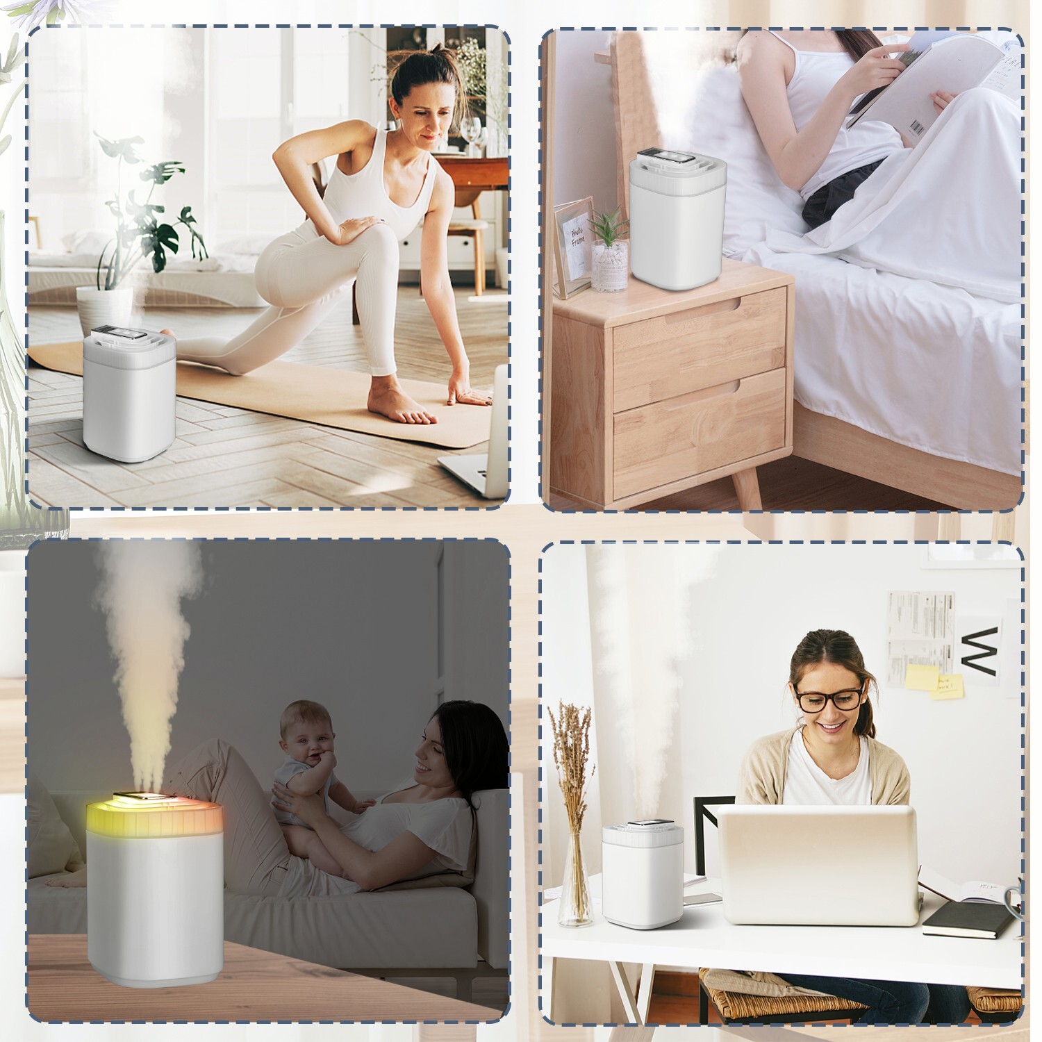 3000ml Air Humidifier Adjusting Home Cool Mist Diffuser Air Purifier