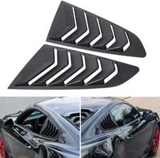 2pcs Matte Black Quarter Side ABS Window Louvers Trim for Ford Mustang 2015-2020