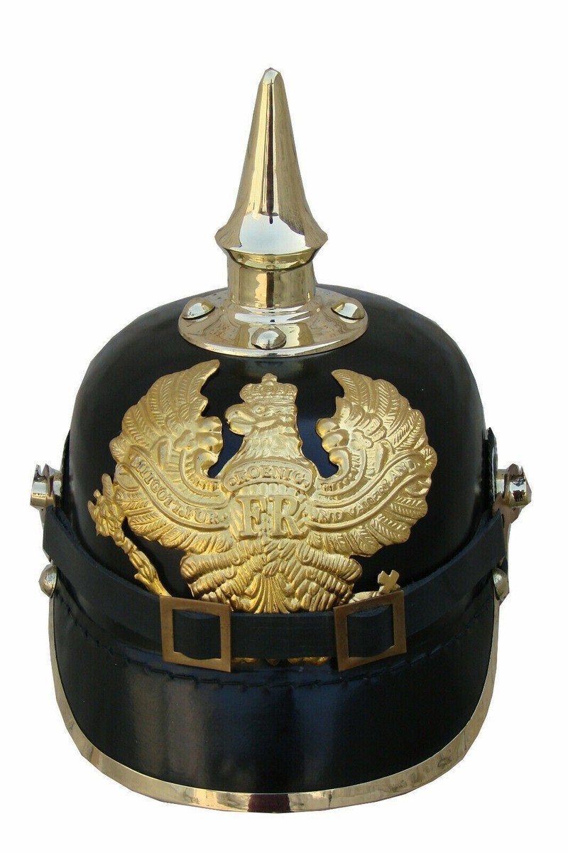 Imperial Officer German Hat Prussian Leather Pickelhaube Spike