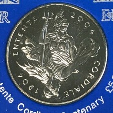 Simply-Coins COIN 2004 ENTENTE CORDIALE CENTENARY FIVE 5 POUND BOXED RARE