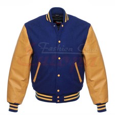Premium Quality Varsity Letterman Wool Jacket With Real Leather Sleeves XS-4XL