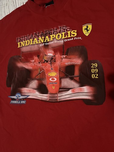 Ferrari Vintage T Shirt 2002 Indianapolis Formula One Grand Prix Size XL Red - Picture 2 of 11