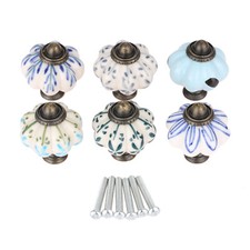 Retro Pumpkin Ceramic Drawer Cabinet Knob Furniture Wardrobe Door Pull Handle