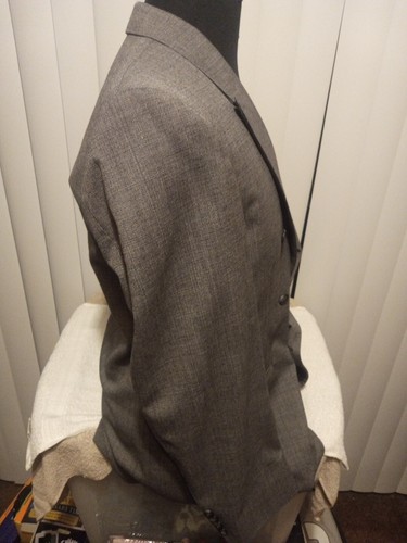 Stanley Blacker Men's Tweed Double Breasted Buttons Up Suit Coat Blazer Size 40L - Picture 4 of 5