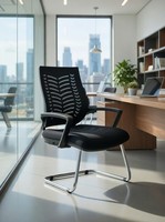 Komfortabler BüRostuhl Mit Mesh-RüCkenlehne Und Robustem Metallgestell