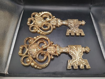 Pair Of Vtg Syroco 1960's Skeleton Keys Decor 3661 Hollywood  Wall Hanging Set 2