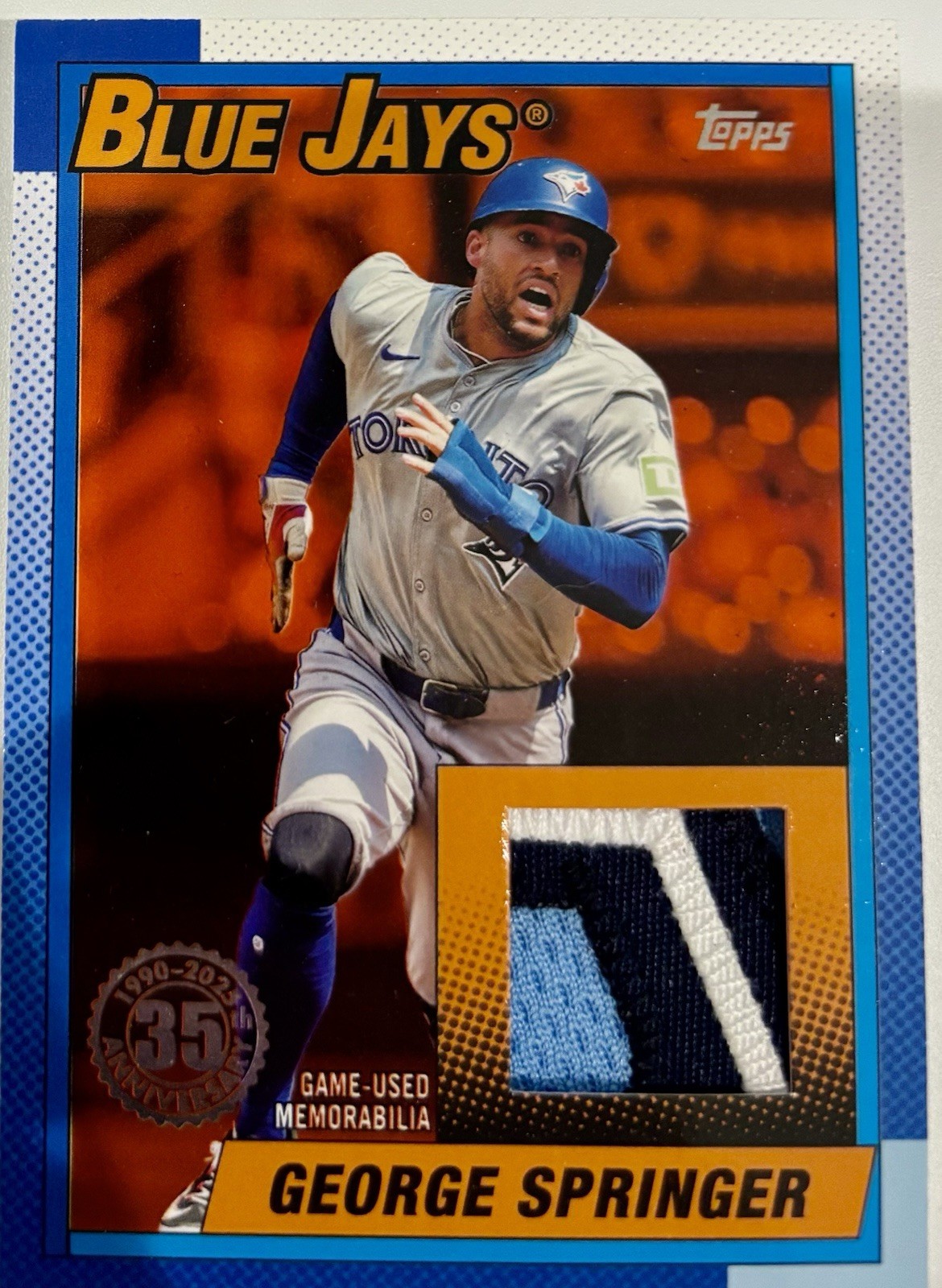 George Springer 2025 Topps 1990 Relic Game-Used Patch /25 #03/25