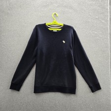 Abercrombie Fitch Men Sweatshirt M Navy Blue Fleece Logo Moose