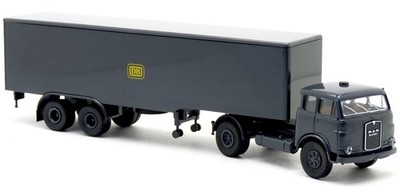 Brekina MAN 10.212 Pausbacke Koffer Sattelzug DB Deutsche Bundes Bahn 1:87 H0