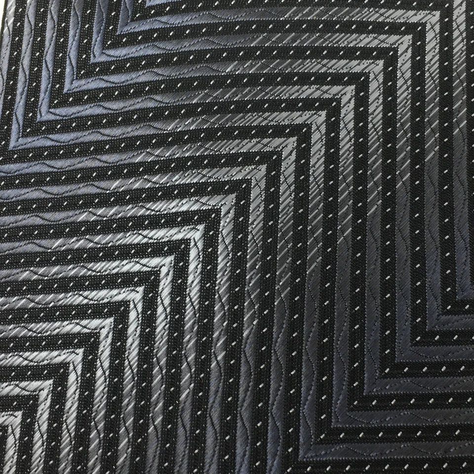 Giorgio Armani Wide Tie Silver Gray Black Striped Silk Handmade Italy Necktie - Image 4 of 4