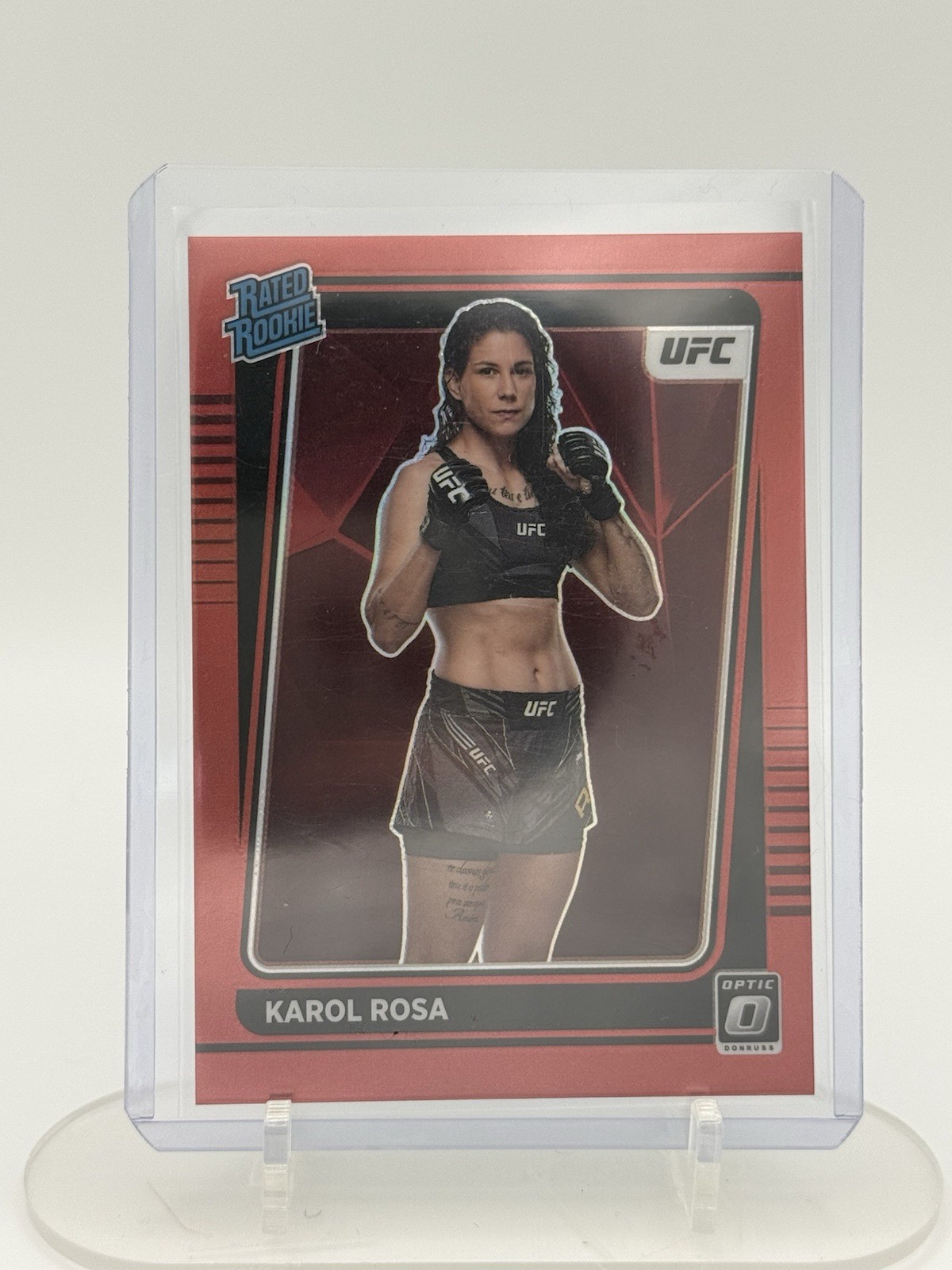 2022 Panini Donruss Optic UFC - Rated Rookie Karol Rosa #102 Red Prizm /199 (RC)