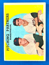 1959 Topps Pitching Partners Pedro Ramos /Camilo Pascual #291 Free Shipping