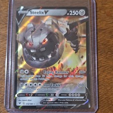 Steelix V Ultra Rare Full Art Holo 115/185 Swsh04 Vivid Voltage Pokémon Card