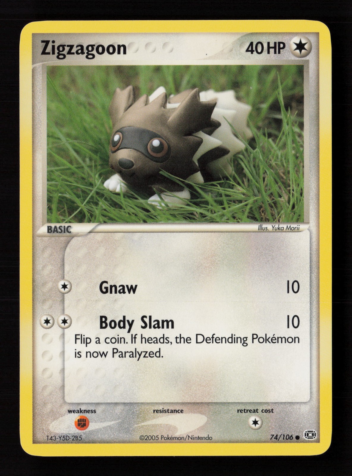 Zigzagoon 74/106 Emerald Pokemon Card
