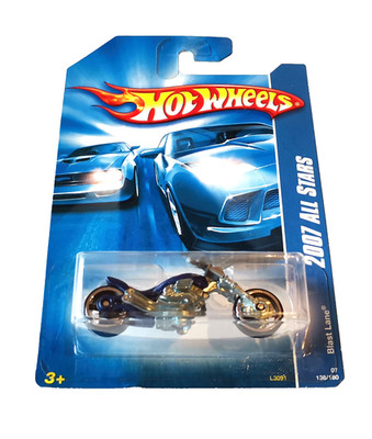   Hot Wheels BLAST LANE in OVP *  2007 All Stars * Bike Chopper dark blue * MOC