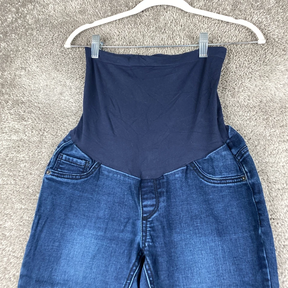 Indigo Blue Skinny Denim Jeans Women's Maternity Size S Blue Low Rise Dark Wash - Image 2 of 4