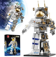 Space Astronaut Building Block Set,860Pcs Spaceman Building Toys with Display St