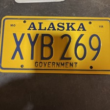 Placa de licencia del gobierno del estado de Alaska XYB 269