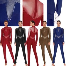 Womens Bodysuit Ballet Dancewear Gymnastics Jumpsuit Unitard Figure Skating