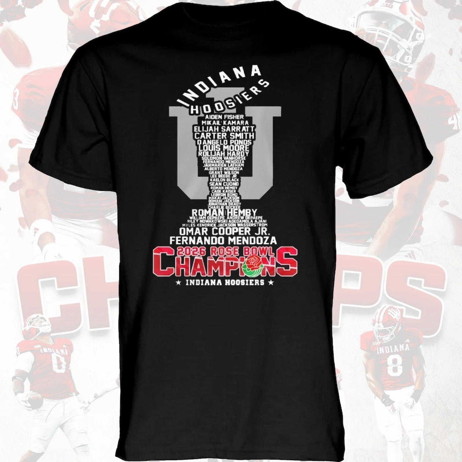 Indiana Hoosiers Playoff 2026 Rose Bowl Champions T-Shirt