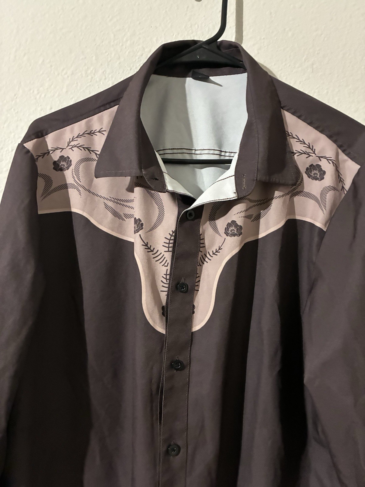 Manfinity Men’s Medium Brown Button Down Cowboy S… - image 3