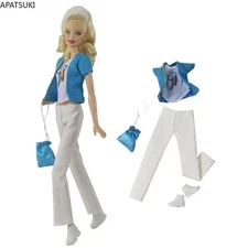 Fashion Clothes Set For 11.5" Doll Outfits Tops Long Pants Shoes Handbag 1/6