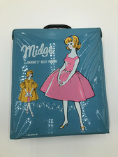 Vintage Barbie  s Best Friend Midge Doll Case 1963 Blue Vinyl Great condition