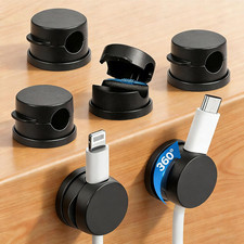 6PC 360  Rotatable Spring Cable Management, Cord Organizer Holder for Desk, Stro