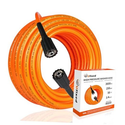 #ad 1 4” Pressure Washer Hose 50FT M22 14 3600psiQuick Connect360° SwivelKink $21.82