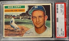1956 Topps #288 Bob Cerv (Gray Back) New York Yankees PSA - 8 Free Shipping