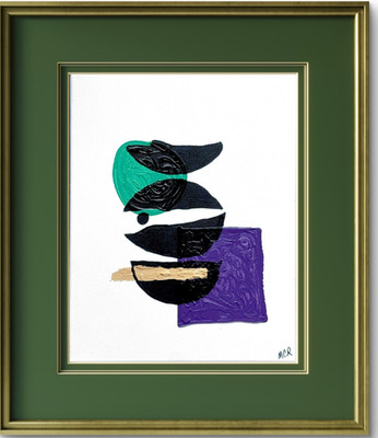 Minimalist Objects Acrylic Original Signed Mixed Media Art Painting 11x14 OOAK
