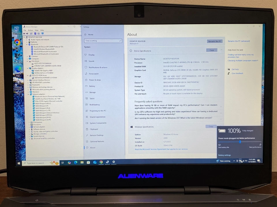 Notebook para jogos Blu-ray Alienware 17 i7-4910MQ 32GB 1TB/HDD 256GB/SSD GTX880M/8GB - Imagem 2 de 4