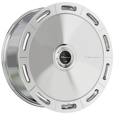 22x10.5 Giovanna Wheels Amur-x Gloss Slvr Pol Lip Ff Floating Cap Rims 4pcs