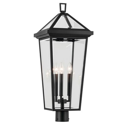 Textured Black Three Light Outdoor Post Mount from the Regence Collection