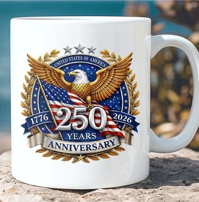 USA 250 Years Anniversary Mug Patriotic America 1776 2026 Coffee Mug