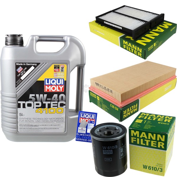 Inspektionspaket 5L Liqui Moly Top Tec 4100 5W-40 FüR Mitsubishi Space Star 1.6-image